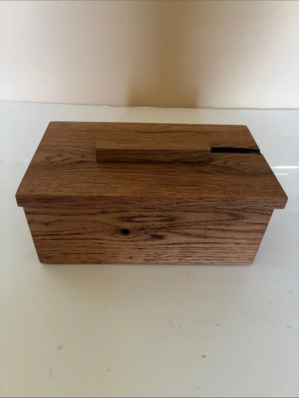 Hand Crafted Wooden Vanity Tray Box - Natural Oak Brown